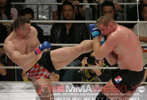Cro Cop, attempting to prove how wrong Barnett is.